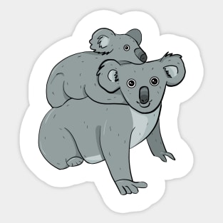 Cute Koala walking with Baby Sticker